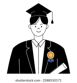 Student leader graduation ceremony illustration