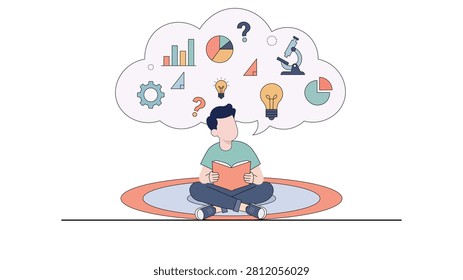 Student Learning Education Knowledge Analytics Creative Thinking Study Concept Background Illustration