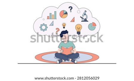 Student Learning Education Knowledge Analytics Creative Thinking Study Concept Background Illustration