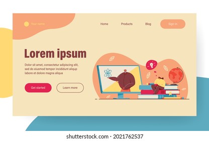 Estudiantes aprendiendo física en línea, viendo webinar, tomando clases a distancia. Persona estudiando desde casa. Profesor dando un seminario de video en internet. Para la educación a distancia, concepto de conocimiento