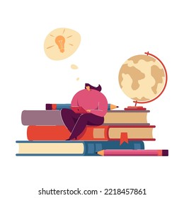Student learning physics online, watching webinar, taking distance course. Person studying from home. Teacher giving video seminar on internet. For distance education, knowledge concept