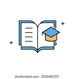Student Learning Vector Illustration Icon Design with Editable Stroke 
