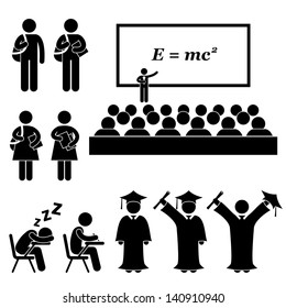 Student Lecturer Teacher School College University Graduate Graduation Icon Symbol Sign Pictogram