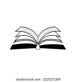 Student lesson open book icon | Black Vector illustration |