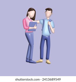 Student life concept. Improvement or progression concept. Realistic 3d object cartoon style.