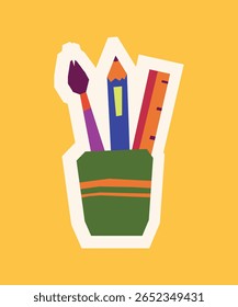 Student Life Tools Sticker Set with Cutout Style