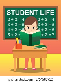 Student life vector illustration design