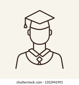 Student line icon. Graduation, knowledge, ceremony. Higher education concept. Can be used for topics like college, university, school