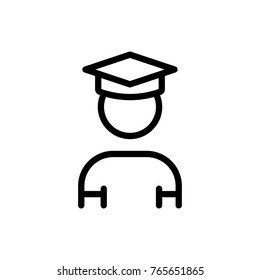 Student line icon. High quality black outline logo for web site design and mobile apps. Vector illustration on a white background.