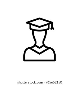 Student line icon. High quality black outline logo for web site design and mobile apps. Vector illustration on a white background.