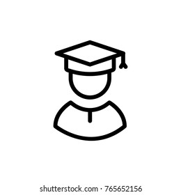 Student line icon. High quality black outline logo for web site design and mobile apps. Vector illustration on a white background.