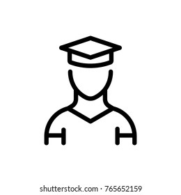 Student line icon. High quality black outline logo for web site design and mobile apps. Vector illustration on a white background.