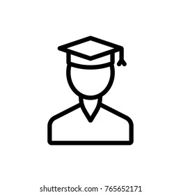 Student line icon. High quality black outline logo for web site design and mobile apps. Vector illustration on a white background.