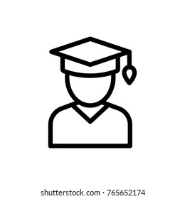 Student line icon. High quality black outline logo for web site design and mobile apps. Vector illustration on a white background.