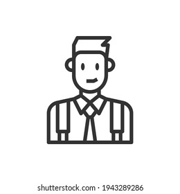 Ilustración de vectores de iconos de línea de estudiante