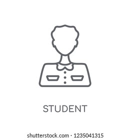 Student linear icon. Modern outline Student logo concept on white background from E-learning and education collection. Suitable for use on web apps, mobile apps and print media.