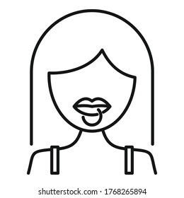Student lips piercing icon. Outline student lips piercing vector icon for web design isolated on white background