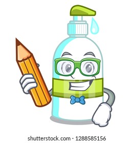 Student liquid soap in a cartoon basket