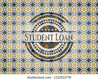 Student Loan arabesque style emblem. arabic decoration.