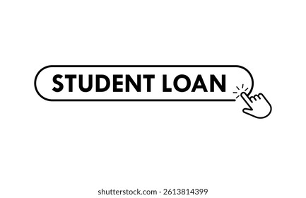Student loan button design logo template illustration
