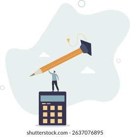 Student loan calculation, education budget allocation, university expense and debt pay off or scholarship payment concept. character life .