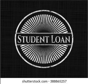 Student Loan chalk emblem, retro style, chalk or chalkboard texture