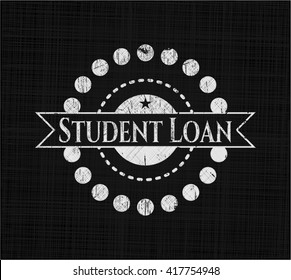 Student Loan chalk emblem, retro style, chalk or chalkboard texture