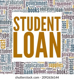 Student Loan Conceptual Vector Illustration Word Stock Vector (Royalty ...