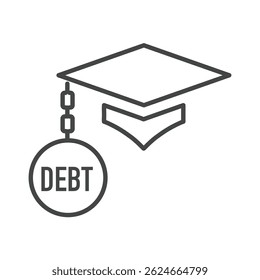 Student Loan Debt Forgiveness Icon with Debt Burden Images