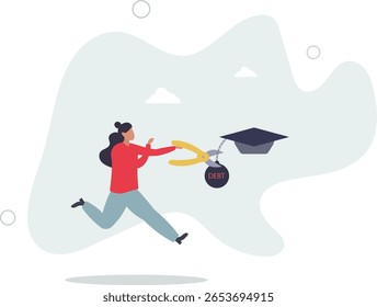 Programa de perdão ou pagamento de dívida de empréstimo estudantil, cortar despesas de educação ou reduzir o conceito de taxa.vida humana.