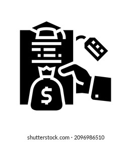 student loan glyph icon vector. student loan sign. isolated contour symbol black illustration