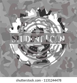 Student Loan grey camouflage emblem