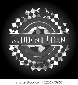 Student Loan grey camouflaged emblem