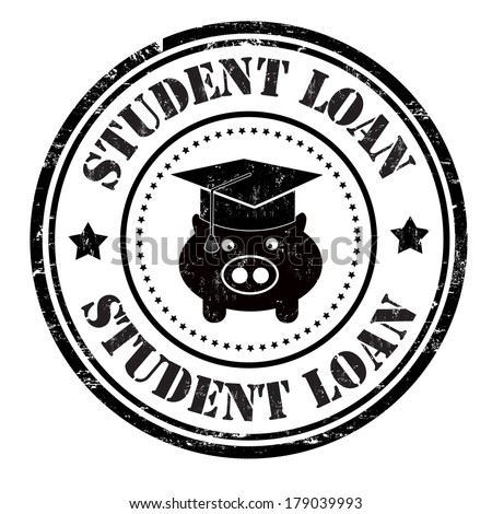 Student loan grunge rubber stamp on white, vector illustration