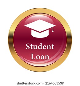 Student loan icon. Internet button on white background