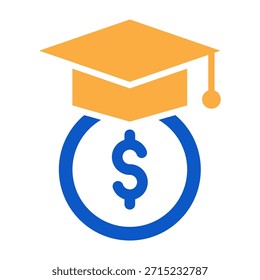 Icono de préstamo estudiantil Ilustración vectorial de diseño de color sólido