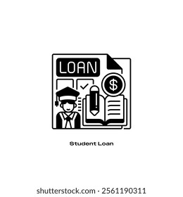 Student Loan Line Icon. linear style sign for mobile concept and web design. Outline vector icon.