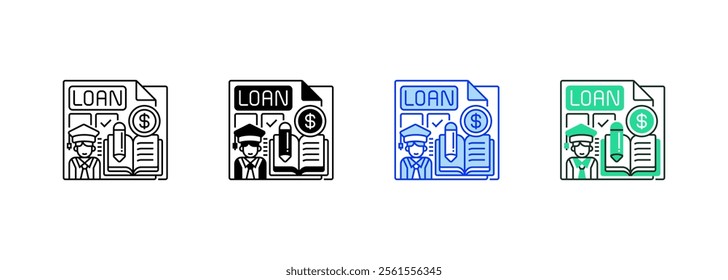 Student Loan Line Icon. linear style sign for mobile concept and web design. Outline vector icon.