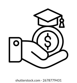 Icono de línea de préstamo estudiantil colección de Vector