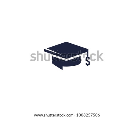 Student loan logo template. Bachelor cap and dollar symbol vector design. Education credit illustration