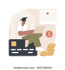 Student loan payments deferred abstract concept vector illustration. Coronavirus stimulus package, pause or suspend your payment, financial obligations, economic crisis abstract metaphor.