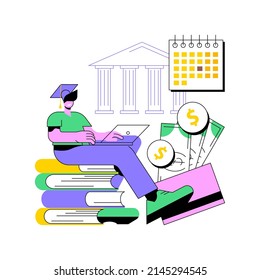 Student loan payments deferred abstract concept vector illustration. Coronavirus stimulus package, pause or suspend your payment, financial obligations, economic crisis abstract metaphor.
