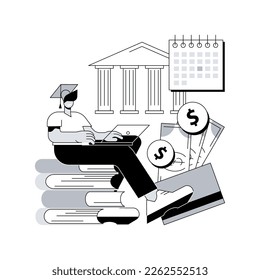 Student loan payments deferred abstract concept vector illustration. Coronavirus stimulus package, pause or suspend your payment, financial obligations, economic crisis abstract metaphor.