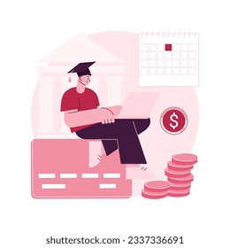 Student loan payments deferred abstract concept vector illustration. Coronavirus stimulus package, pause or suspend your payment, financial obligations, economic crisis abstract metaphor.