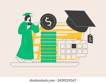 Student loan payments deferred abstract concept vector illustration. Coronavirus stimulus package, pause or suspend your payment, financial obligations, economic crisis abstract metaphor.