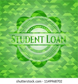 Student Loan realistic green mosaic emblem
