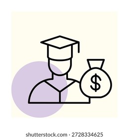 Vector de préstamo estudiantil, píxel perfecto, archivo ilustrador 