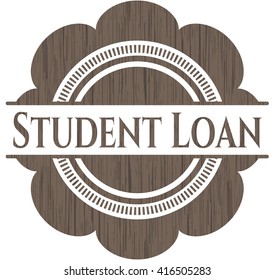 Student Loan vintage wooden emblem