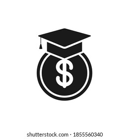 Student loans. Academic scholarship icon concept isolated on white background. Vector illustration