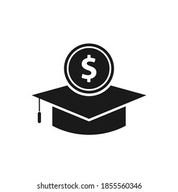 Student loans. Academic scholarship icon concept isolated on white background. Vector illustration